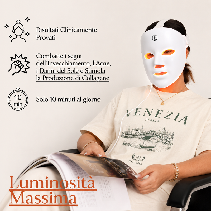 Velua LumiMask™ — Maschera LED Viso Certificata CE